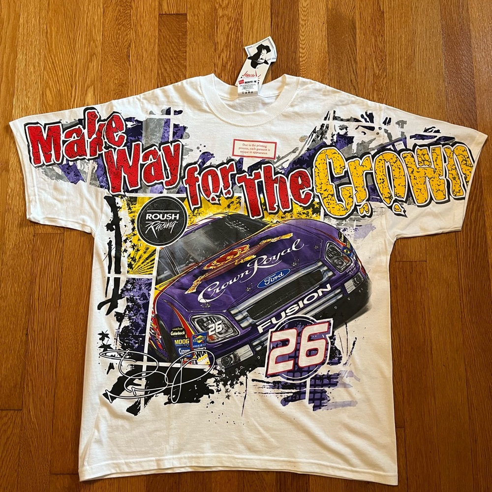 Vintage Crown Royal Jamie McMurray Roush Racing Chase Authentics T shirt L READ